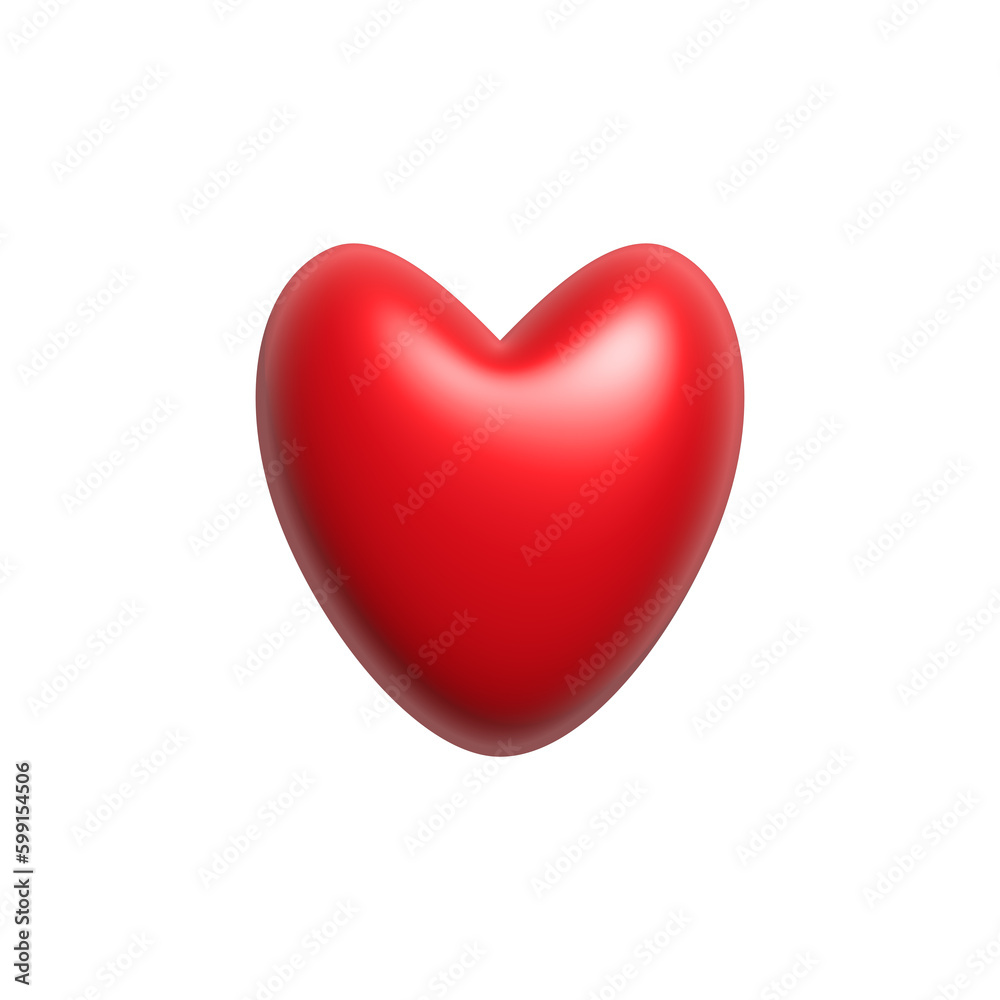 love illustration in 3d style white background.