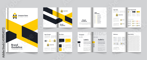 Brand Guideline Template Or Brand Style Guide Book Brochure Layout Template Design
