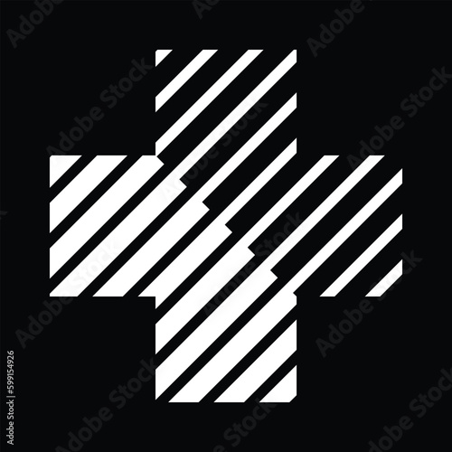Shapes and illustrations of plus sign on black background in free use