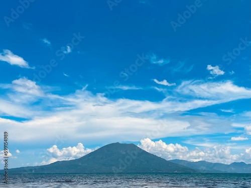 Majestic Ranau Lake and Seminung mountain South Sumatera Indonesia photo