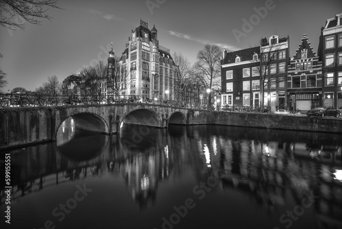 Keizersgracht  the  emperor s canal   Black and white.