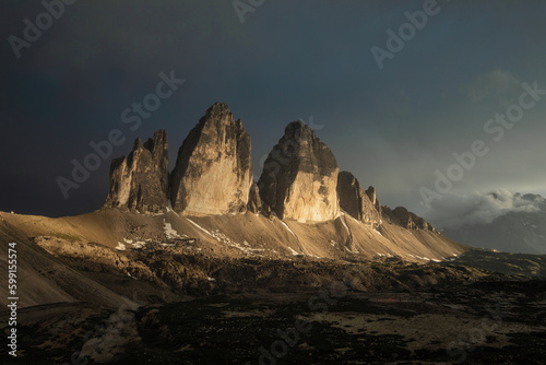 Fotografija Epic moments after storm in Tre Cime Di Lavaredo