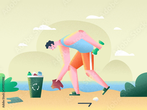 Ecology Environment Nature Green Earth Illustration Set Plants Ecofriendly No Pollution Clean Clear carbon footprint reduce reuse recycle save water cycling eco global warming