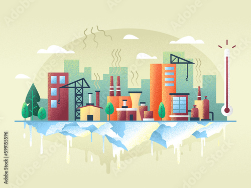 Ecology Environment Nature Green Earth Illustration Set Plants Ecofriendly No Pollution Clean Clear carbon footprint reduce reuse recycle save water cycling eco global warming