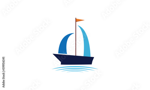 A beautiful ship floats in the sea.