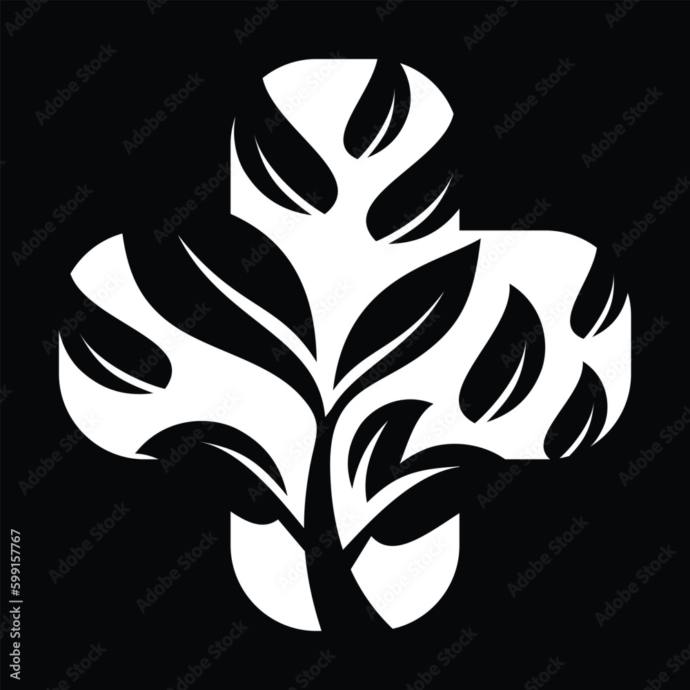 Obraz premium cross leaf icon vector