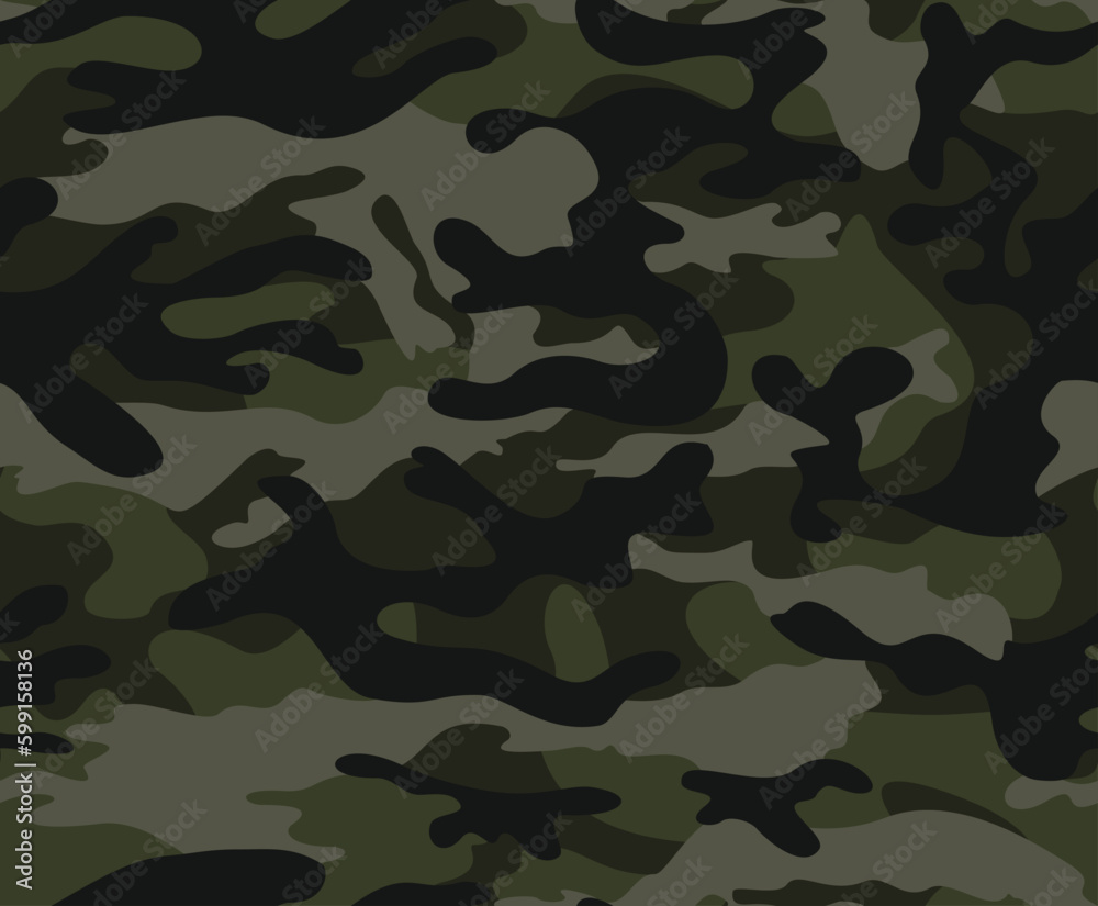 
Seamless camouflage army texture, khaki pattern, disguise. Military background.