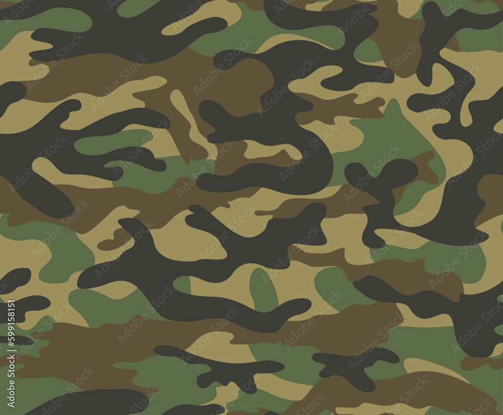 Green camouflage vector army pattern, urban trendy background for print clothes, paper, fabric
Green camouflage vector army pattern, urban trendy background for print clothes, paper, fabric
