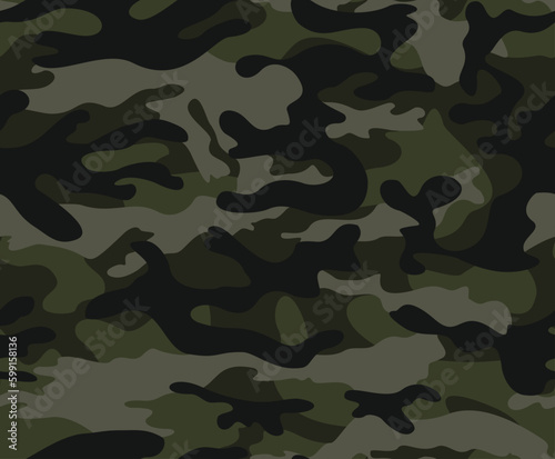  Seamless camouflage army texture, khaki pattern, disguise. Military background.