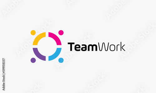 Logo vector people solid teamwork symbol group solution strategy heart network community organization connection cooperation