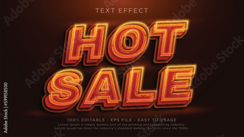 Hot sale text effect, editable text effect with glow light theme