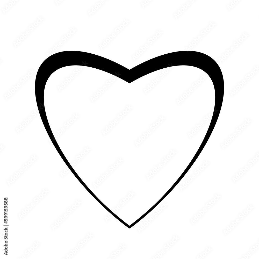 Black pencil heart doodle line. Black pencil heart doodle line.