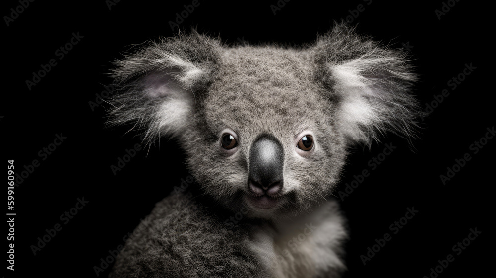 Baby Koala, minimalistic background. Generative AI Baby Koala, minimalistic background. Generative AI