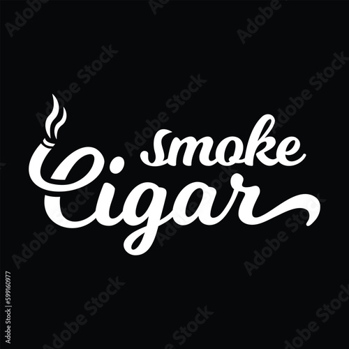 Smoking cigar isolated on a black background