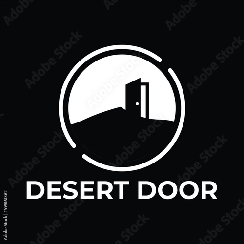Desert door logo template free vector sock design
