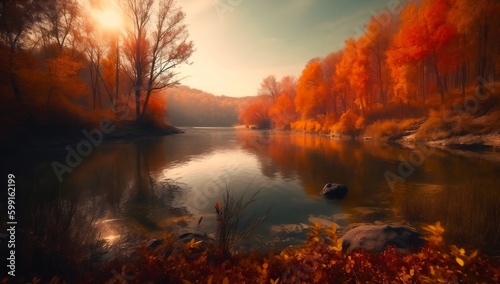 Beautiful scenery in autumn generative ai variation 6 © Abdul
