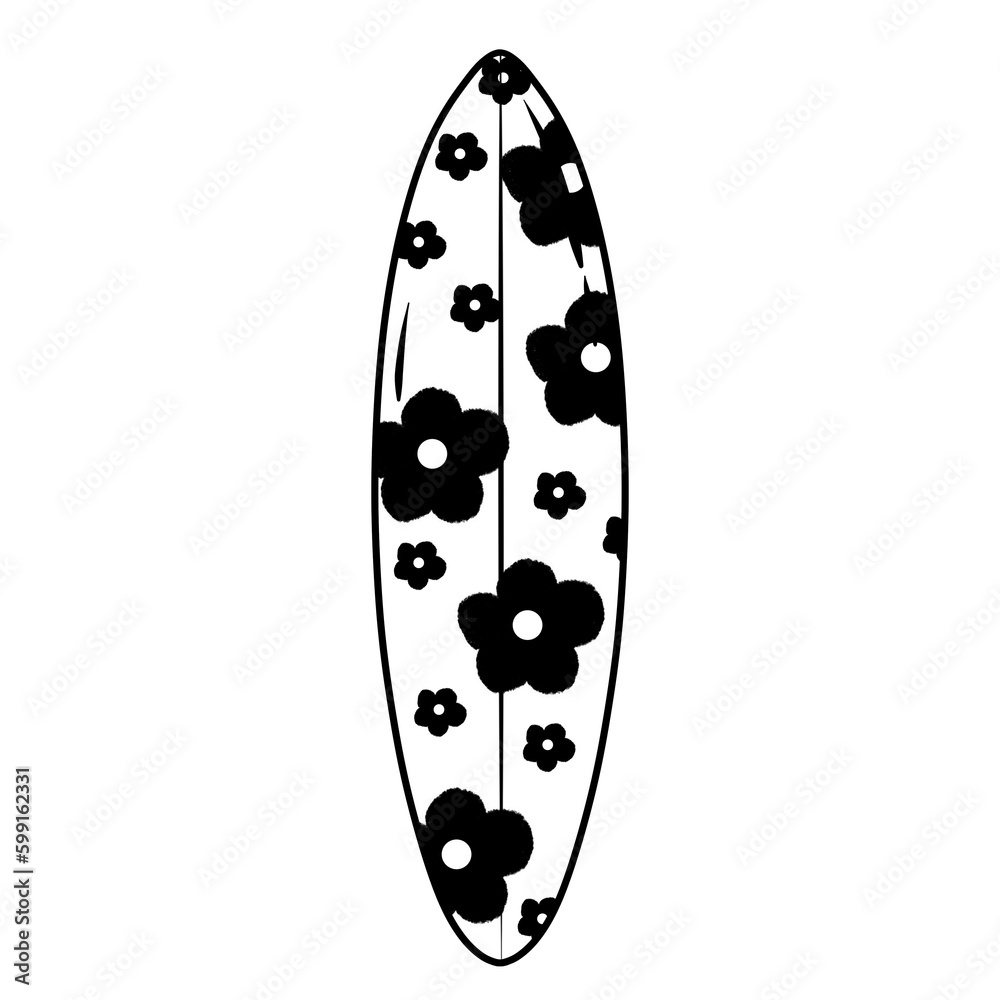 Surfboad Black doodle. Surfboad Black doodle.