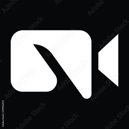 camera, television operator using video camera icon vector