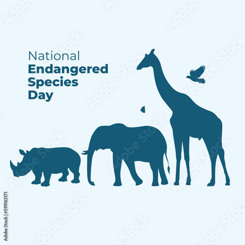 vector graphic of national endangered species day good for national endangered species day celebration. flat design. flyer design.flat illustration.