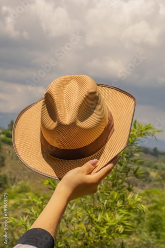 Bild auf Leinwand typical traditional hat of the region of antioquia in colombia