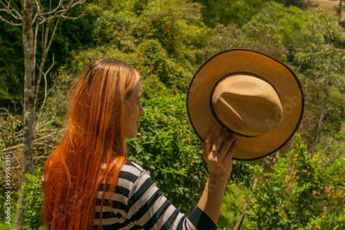 Bild auf Leinwand typical traditional hat of the region of antioquia in colombia