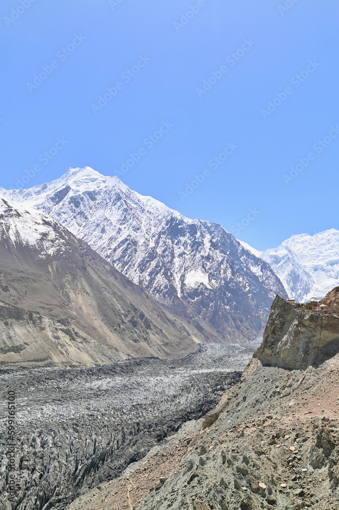 Scenery of Hopar or Hopper Glacier in Hunza Valley, Pakistan