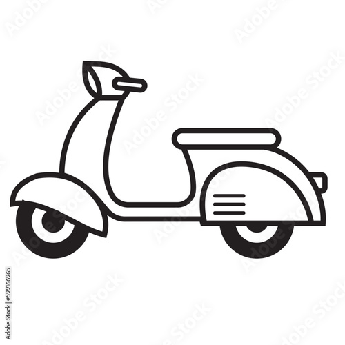 vintage motorbike scooter vector icon