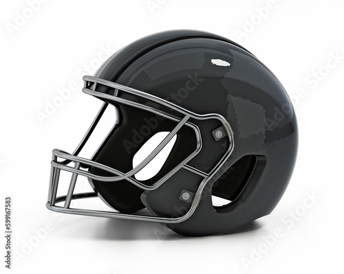 Football helmet isolated on white background. 3D illustration