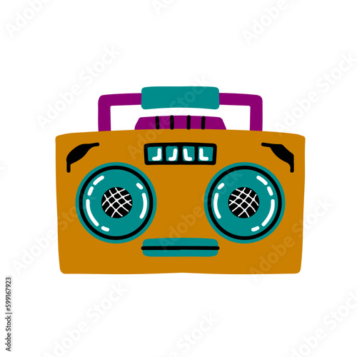 Flat Icon Design of Radio Sticker