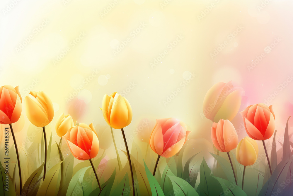 Tulip, spring background, generative ai Tulip, spring background, generative ai