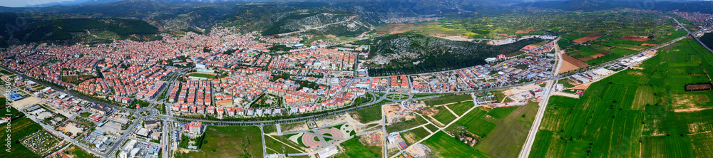 Aerial view over the Mentese, Mugla Turkey