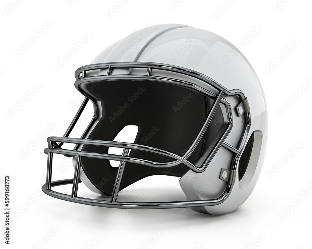 Fototapeta premium Football helmet isolated on white background. 3D illustration