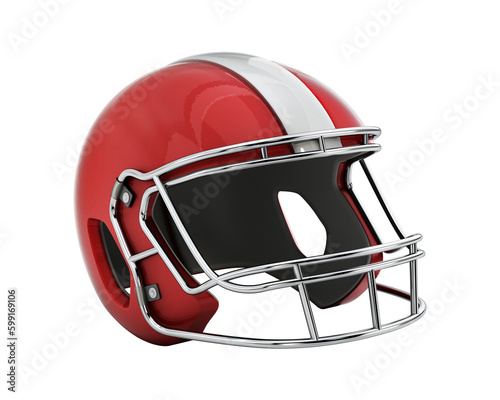 Football helmet isolated on transparent background. 3D illustration