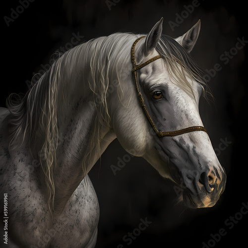 Horse Close Up. Generative AI