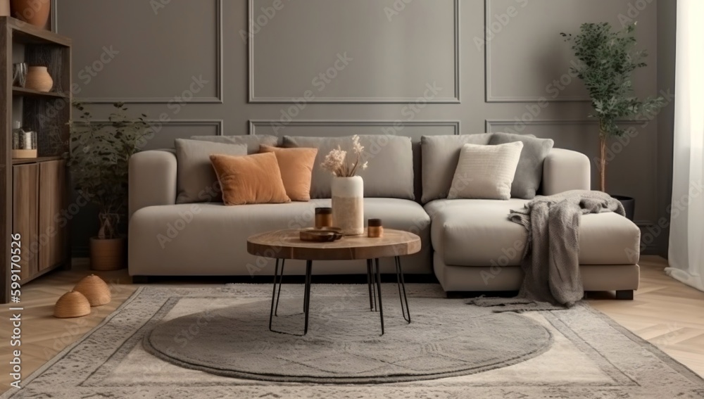 Dried flowers in vase and plush rug Dried flowers in vase and plush rug