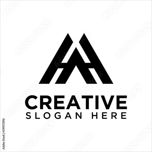 h hh initial letter logo design vector symbol graphic idea creative