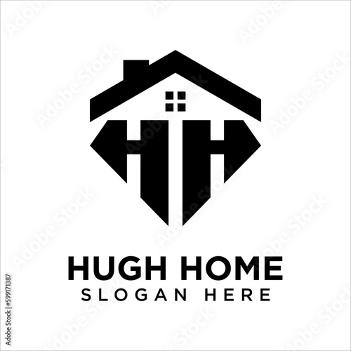 h hh initial letter logo design vector symbol graphic idea creative