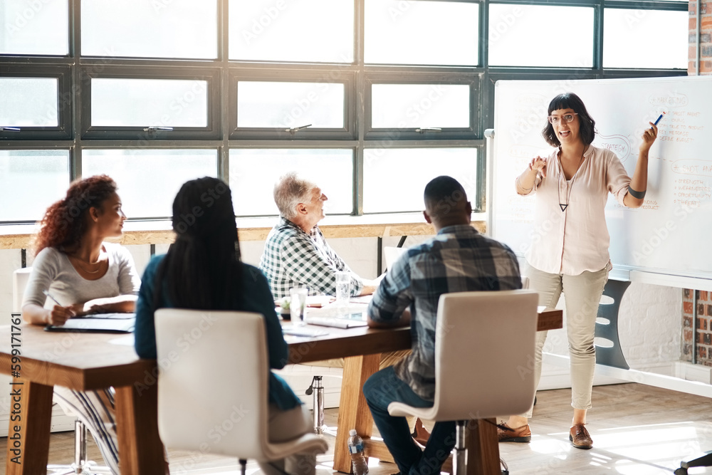 Take a look at it from this angle. a businesswoman giving a presentation in the boardroom. Take a look at it from this angle. a businesswoman giving a presentation in the boardroom.