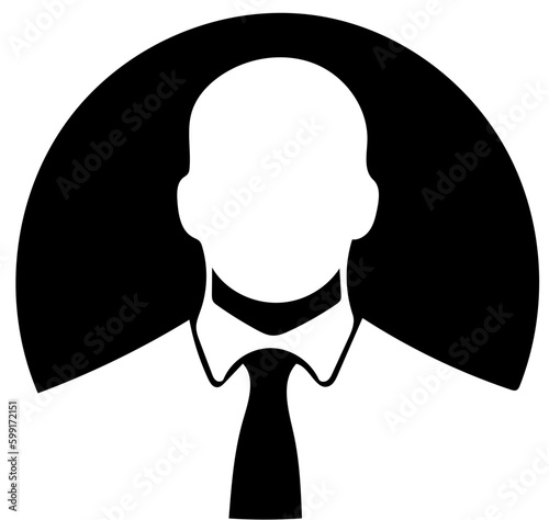 Businessman vector illustration in black, Logo design of a business personnel 
