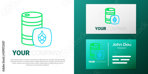 Line Metal beer keg icon isolated on white background. Colorful outline concept. Vector