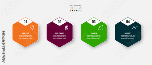 Infographic template business concept with step.  © Narin