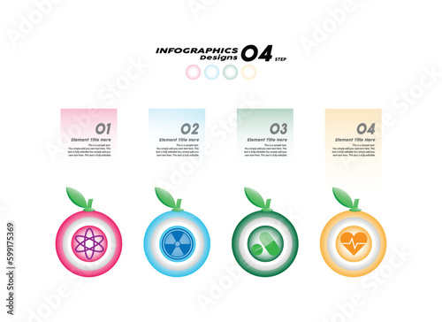 infographic chart graph diagram with 4 steps options parts vector business style