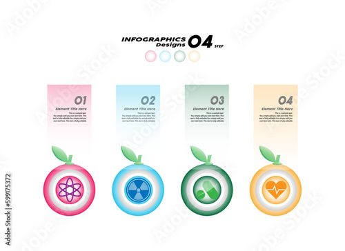 infographic chart graph diagram with 4 steps options parts vector business style