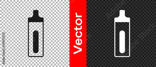 Black Electronic cigarette icon isolated on transparent background. Vape smoking tool. Vaporizer Device. Vector