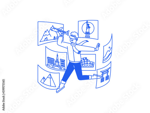 Metaverse NFT Blockchain Multiverse Virtual Games Shopping Reality Augmented Reality Artificial Intelligence 360 glasses  Illustration