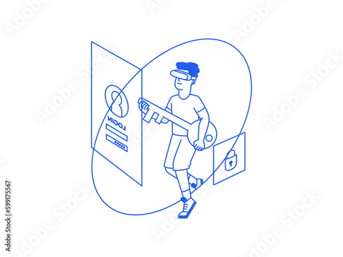 Metaverse NFT Blockchain Multiverse Virtual Games Shopping Reality Augmented Reality Artificial Intelligence 360 glasses  Illustration