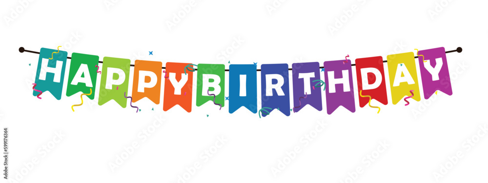 Happy birthday vector transparent background. colorful happy birthday ...