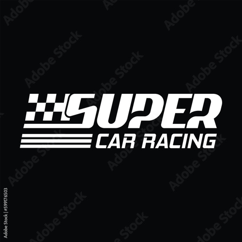 Super car racing logo design template vector icon.
