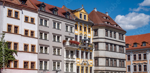 houses in the town georlitz east germany photo