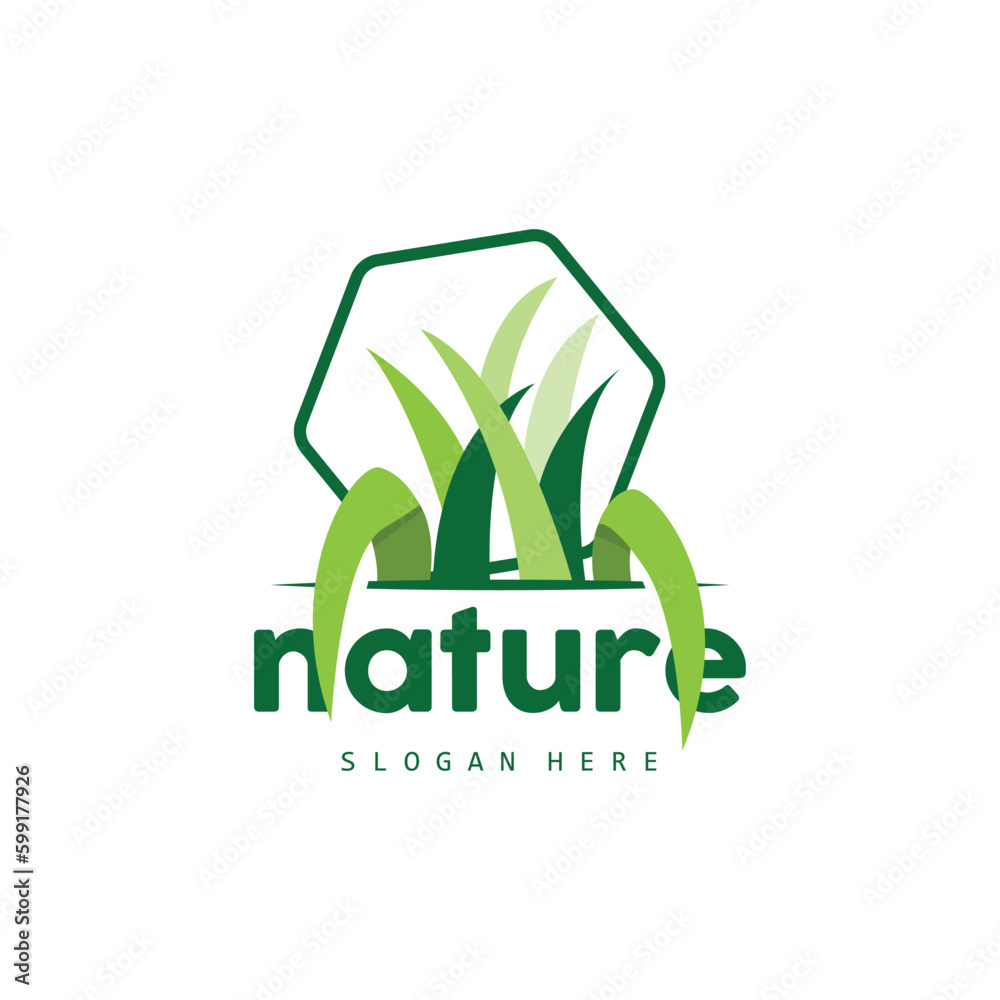 Green Grass Logo, Nature Plant Vector, Agriculture Leaf Simple Design, Template Icon Illustration Green Grass Logo, Nature Plant Vector, Agriculture Leaf Simple Design, Template Icon Illustration